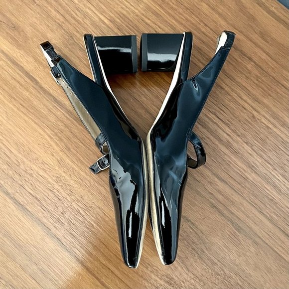 Anyi Lu ‘Gigi’ Patent Mary Jane Slingback Pump Black - Picture 5 of 8